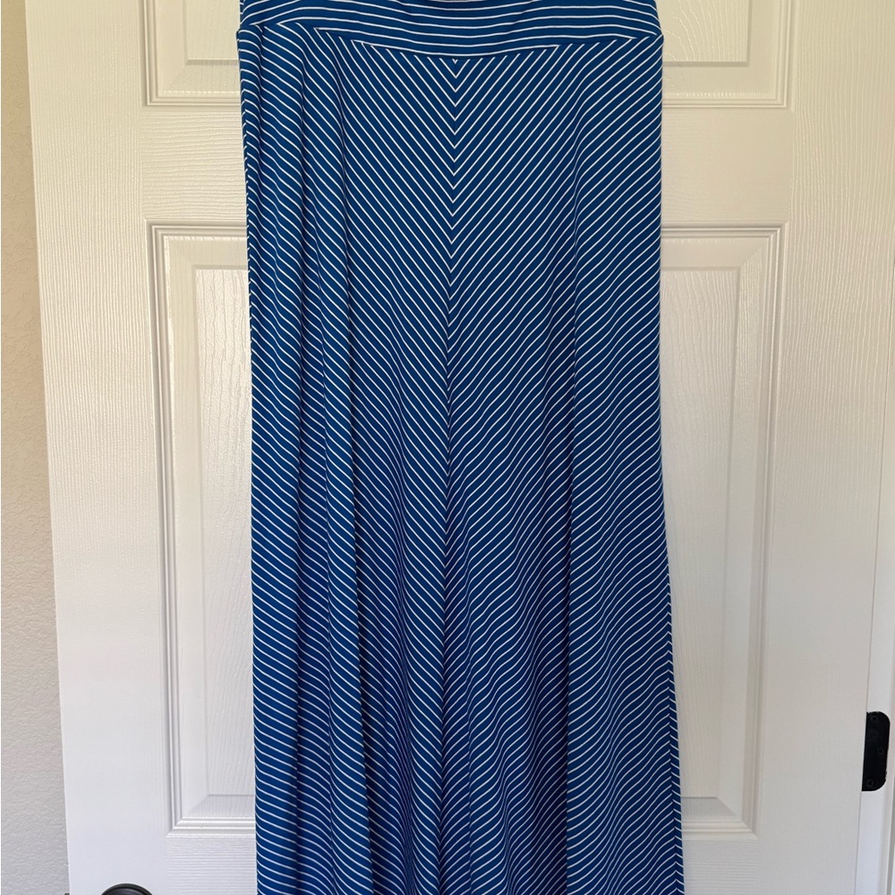 Blue Striped Maxi Skirt